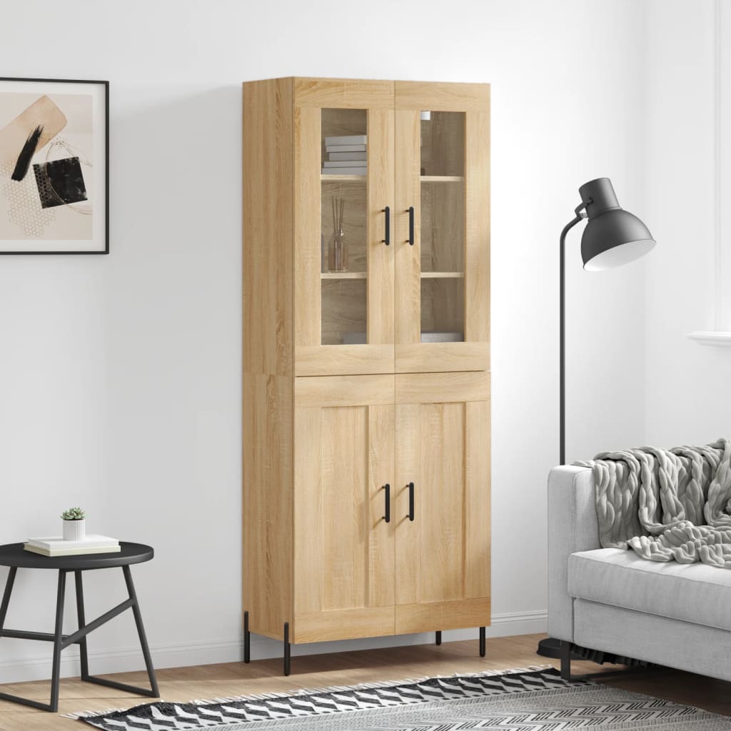 Highboard Sonoma-Eiche 69,5x34x180 cm Holzwerkstoff