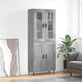 Highboard Betongrau 69,5x34x180 cm Holzwerkstoff