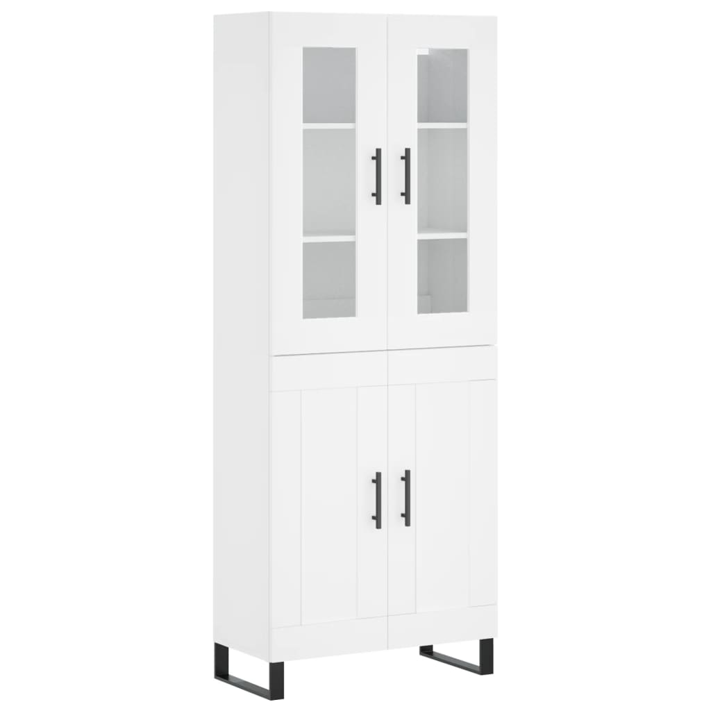 Highboard Weiß 69,5x34x180 cm Holzwerkstoff