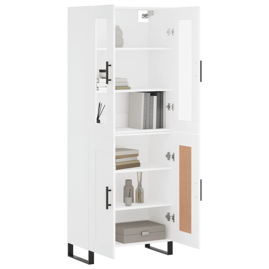 Highboard Weiß 69,5x34x180 cm Holzwerkstoff