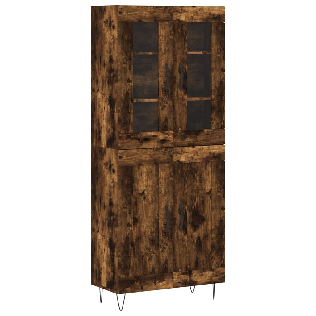 Highboard Räuchereiche 69,5x34x180 cm Holzwerkstoff