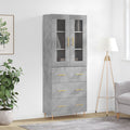 Highboard Betongrau 69,5x34x180 cm Holzwerkstoff