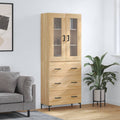 Highboard Sonoma-Eiche 69,5x34x180 cm Holzwerkstoff