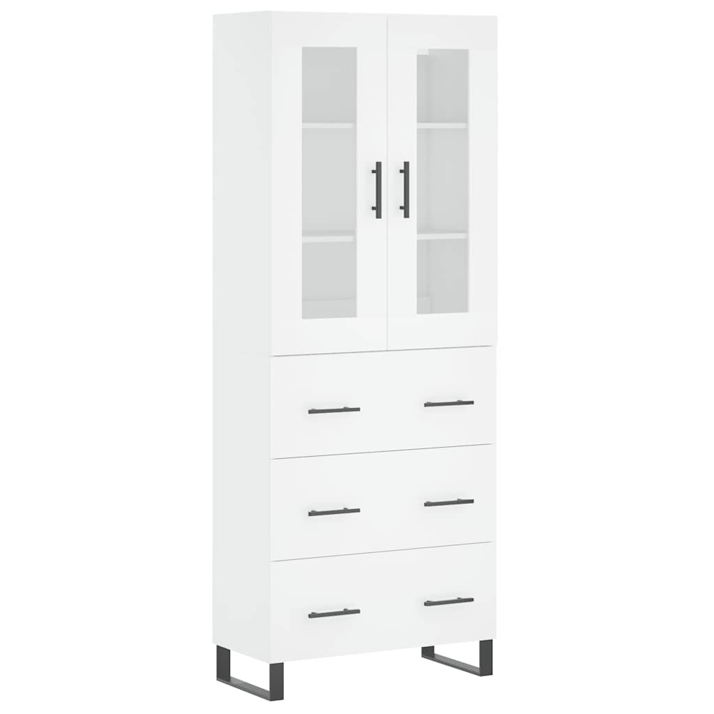 Highboard Weiß 69,5x34x180 cm Holzwerkstoff