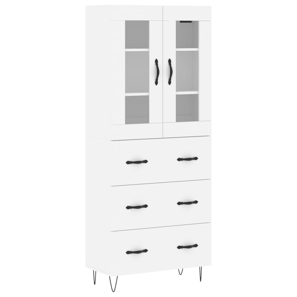 Highboard Weiß 69,5x34x180 cm Holzwerkstoff