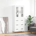 Highboard Weiß 69,5x34x180 cm Holzwerkstoff