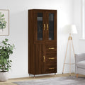 Highboard Braun Eichen-Optik 69,5x34x180 cm Holzwerkstoff