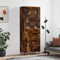 Highboard Räuchereiche 69,5x34x180 cm Holzwerkstoff