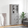 Highboard Grau Sonoma 69,5x34x180 cm Holzwerkstoff