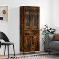 Highboard Räuchereiche 69,5x34x180 cm Holzwerkstoff