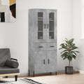 Highboard Betongrau 69,5x34x180 cm Holzwerkstoff