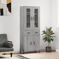 Highboard Grau Sonoma 69,5x34x180 cm Holzwerkstoff