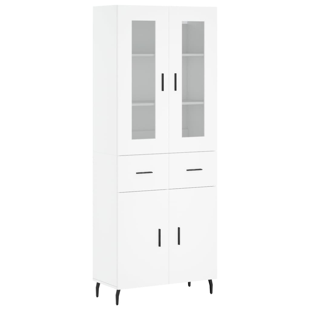 Highboard Weiß 69,5x34x180 cm Holzwerkstoff