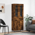 Highboard Räuchereiche 69,5x34x180 cm Holzwerkstoff