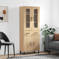 Highboard Sonoma-Eiche 69,5x34x180 cm Holzwerkstoff