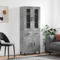 Highboard Betongrau 69,5x34x180 cm Holzwerkstoff