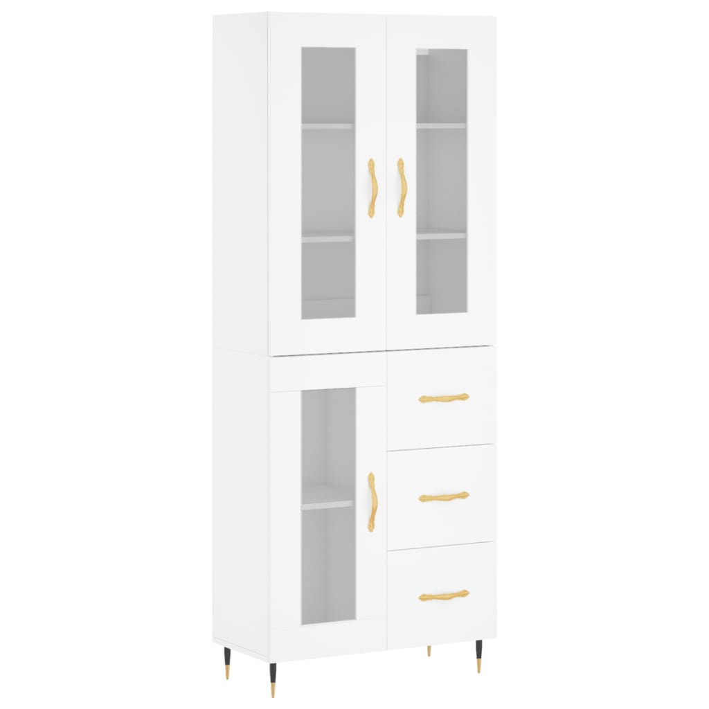 Highboard Weiß 69,5x34x180 cm Holzwerkstoff