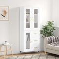 Highboard Weiß 69,5x34x180 cm Holzwerkstoff
