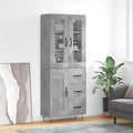 Highboard Betongrau 69,5x34x180 cm Holzwerkstoff