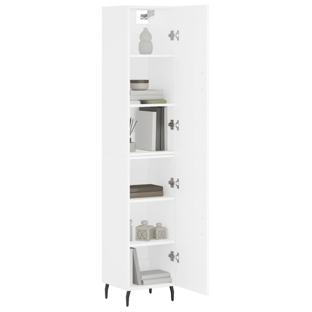 Highboard Weiß 34,5x34x180 cm Holzwerkstoff