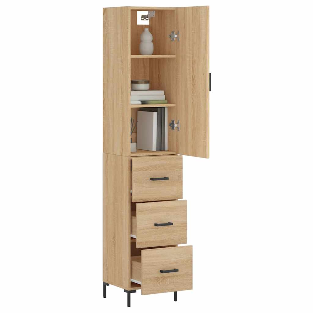 Highboard Sonoma-Eiche 34,5x34x180 cm Holzwerkstoff