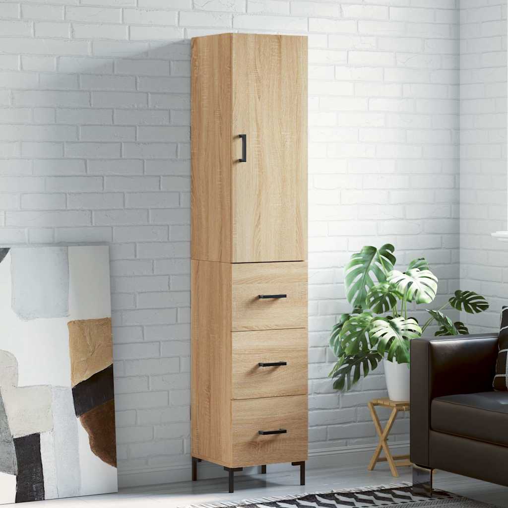 Highboard Sonoma-Eiche 34,5x34x180 cm Holzwerkstoff