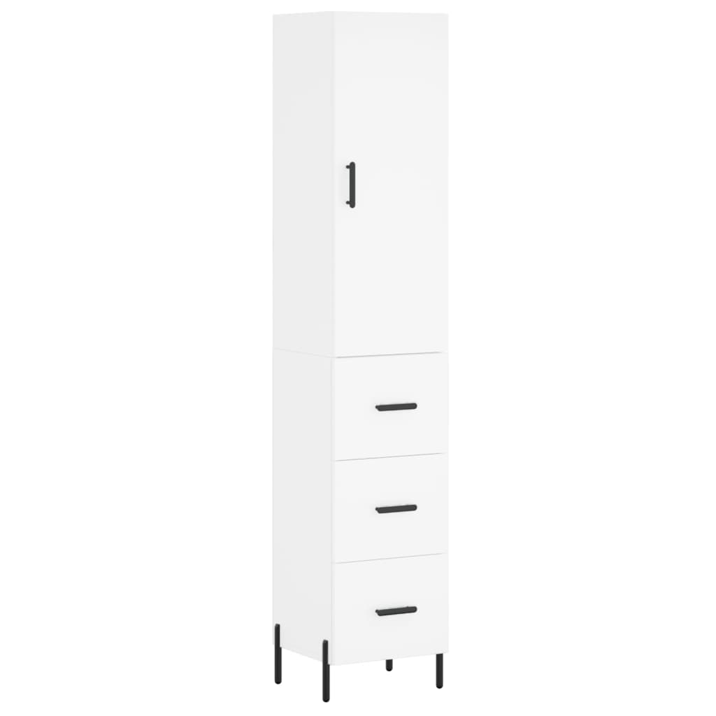 Highboard Weiß 34,5x34x180 cm Holzwerkstoff