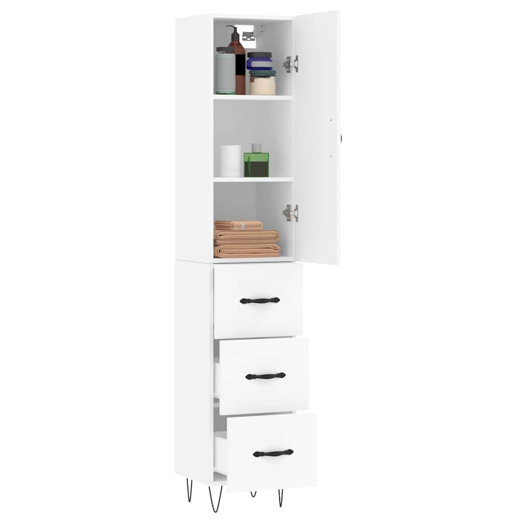 Highboard Weiß 34,5x34x180 cm Holzwerkstoff