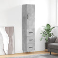 Highboard Betongrau 34,5x34x180 cm Holzwerkstoff