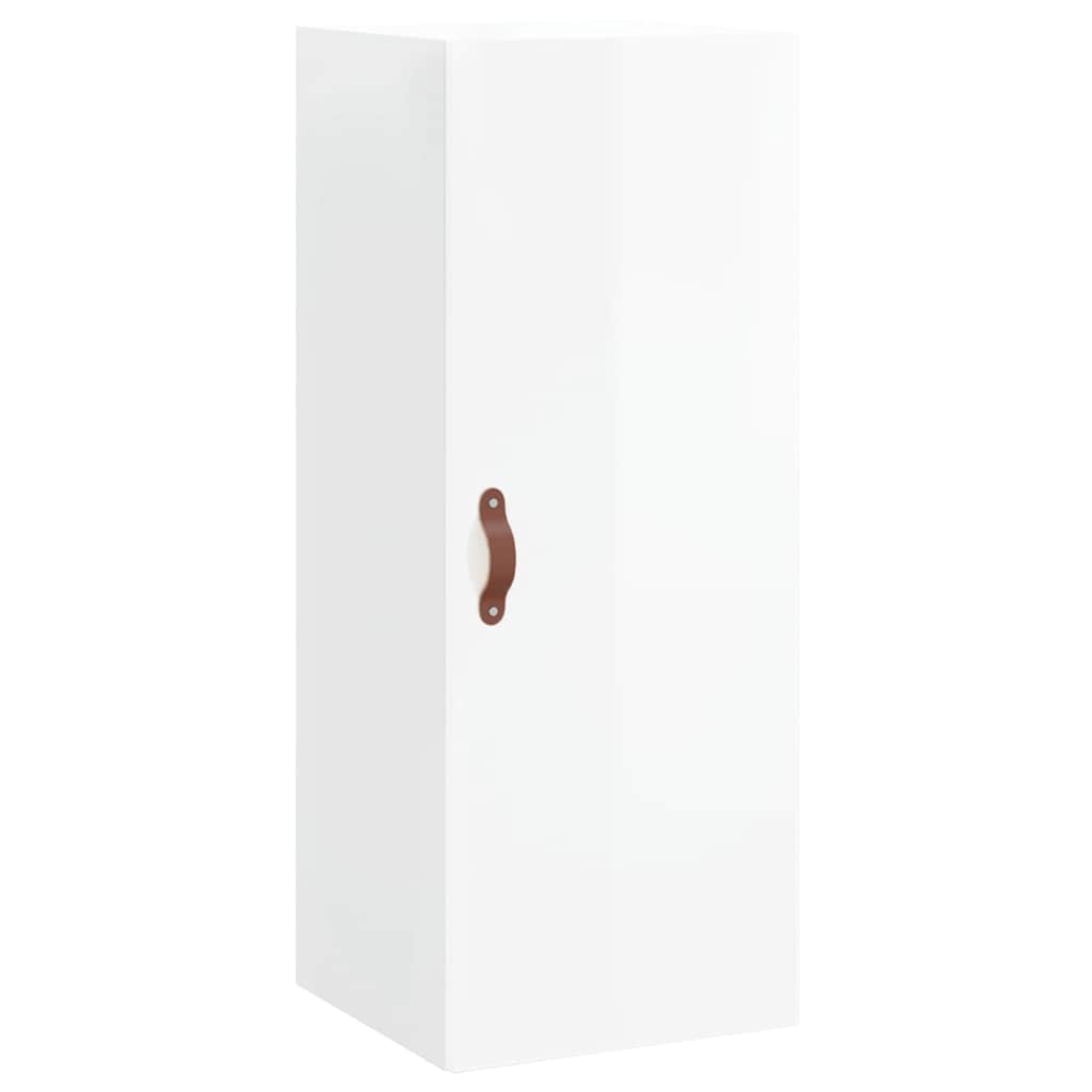 Highboard Hochglanz-Weiß 34,5x34x180 cm Holzwerkstoff