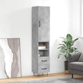 Highboard Betongrau 34,5x34x180 cm Holzwerkstoff