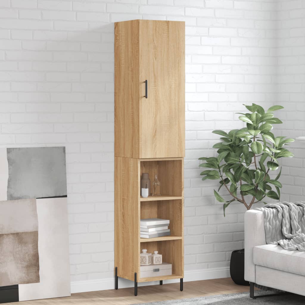 Highboard Sonoma-Eiche 34,5x34x180 cm Holzwerkstoff