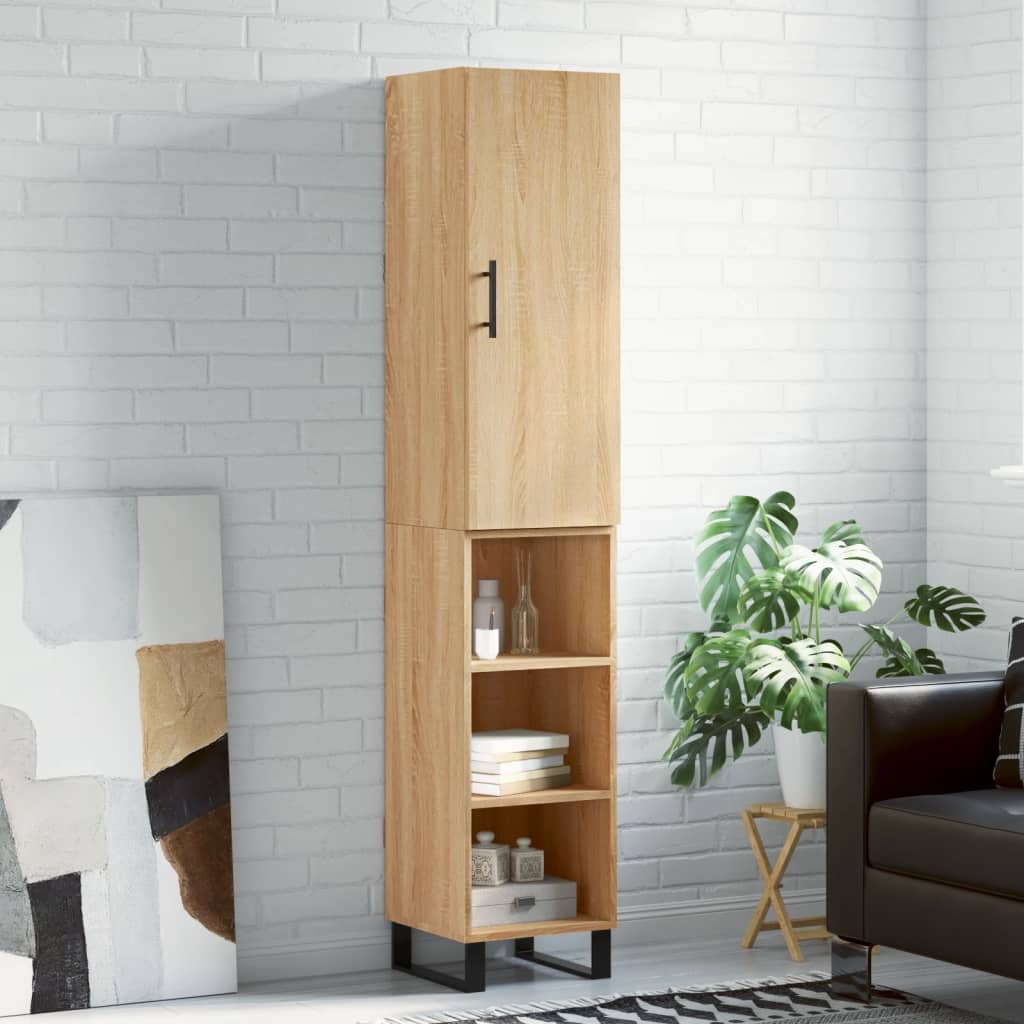 Highboard Sonoma-Eiche 34,5x34x180 cm Holzwerkstoff