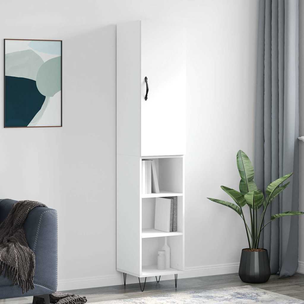 Highboard Weiß 34,5x34x180 cm Holzwerkstoff