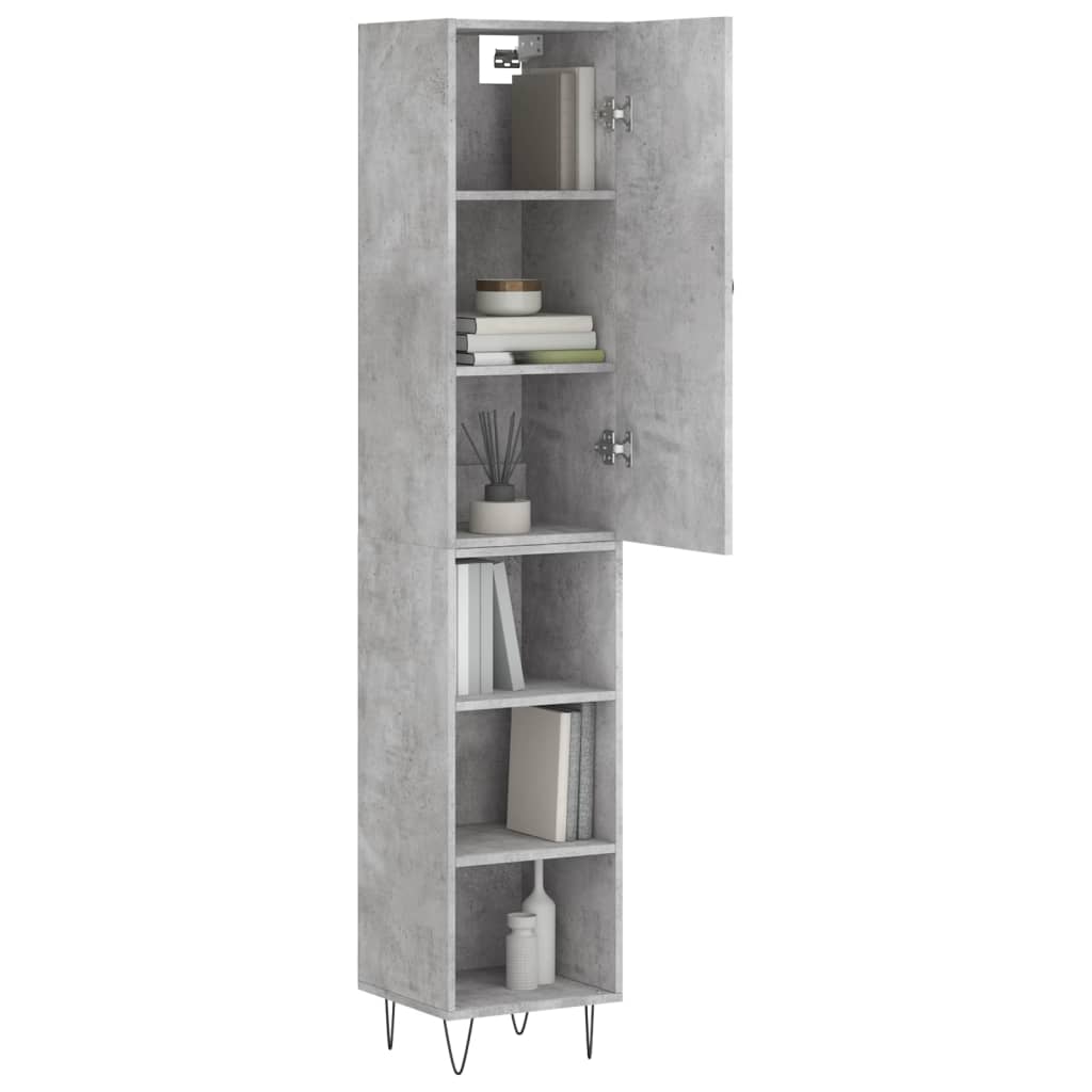 Highboard Betongrau 34,5x34x180 cm Holzwerkstoff