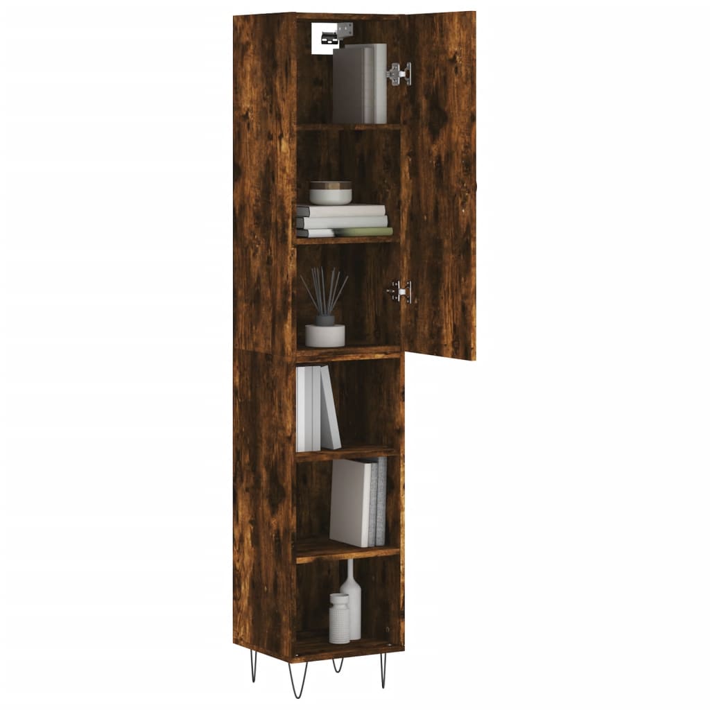 Highboard Räuchereiche 34,5x34x180 cm Holzwerkstoff