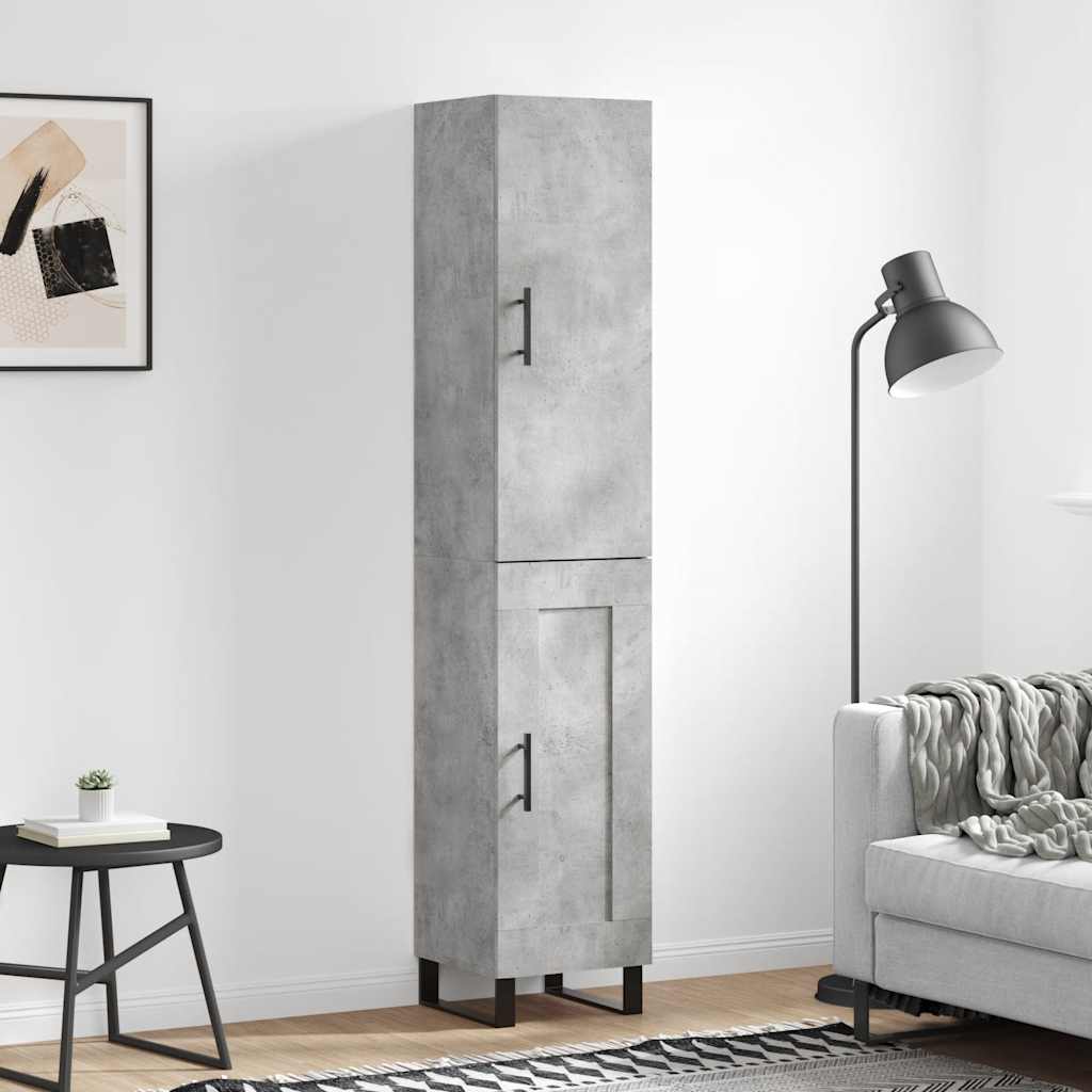 Highboard Betongrau 34,5x34x180 cm Holzwerkstoff