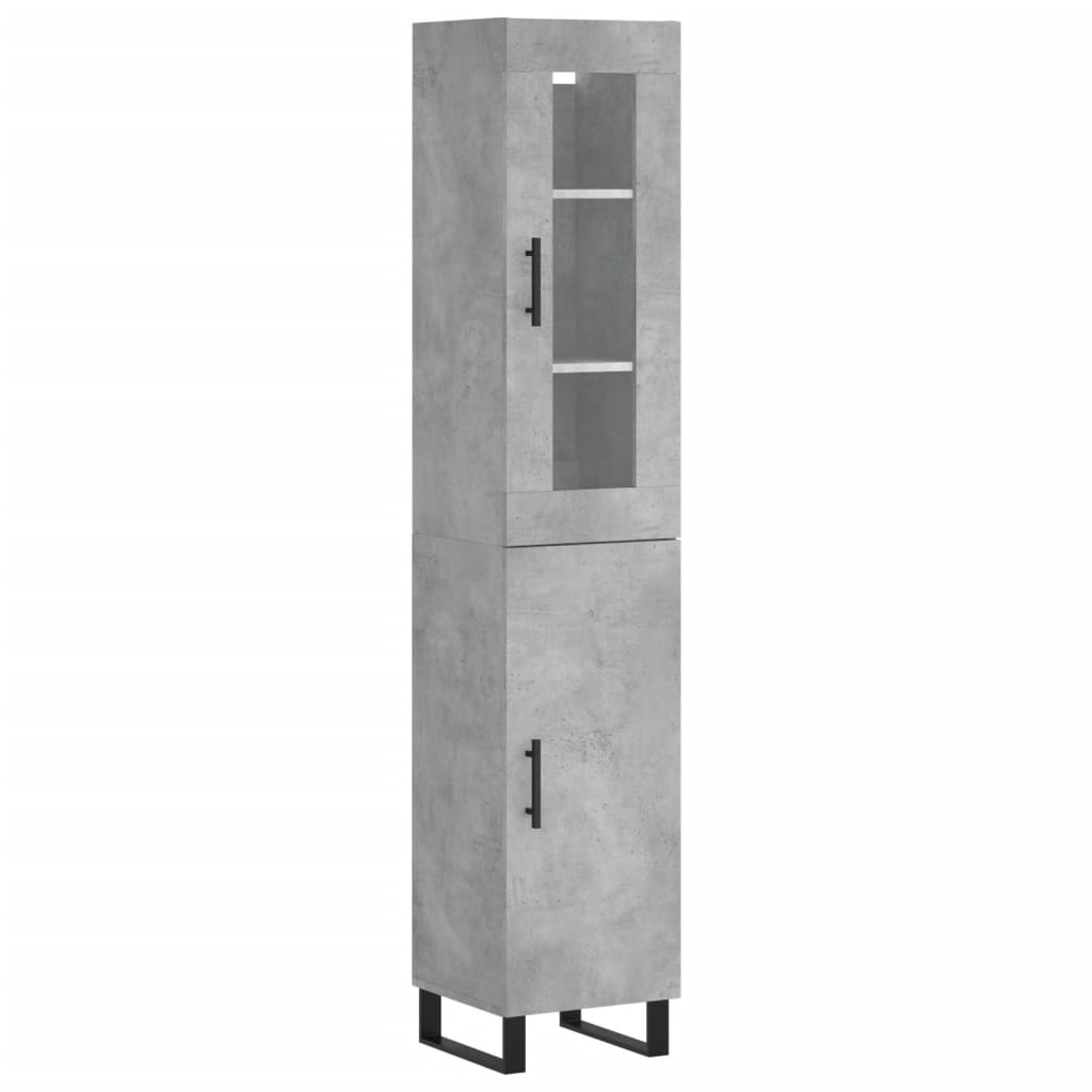 Highboard Betongrau 34,5x34x180 cm Holzwerkstoff