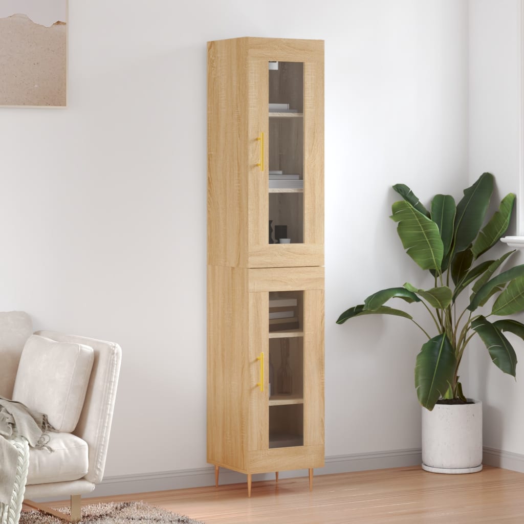 Highboard Sonoma-Eiche 34,5x34x180 cm Holzwerkstoff
