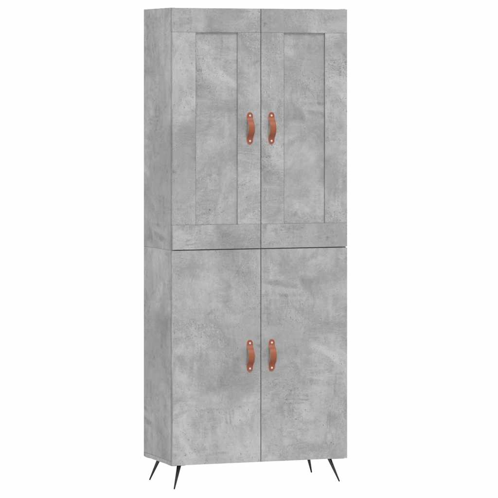 Highboard Betongrau 69,5x34x180 cm Holzwerkstoff