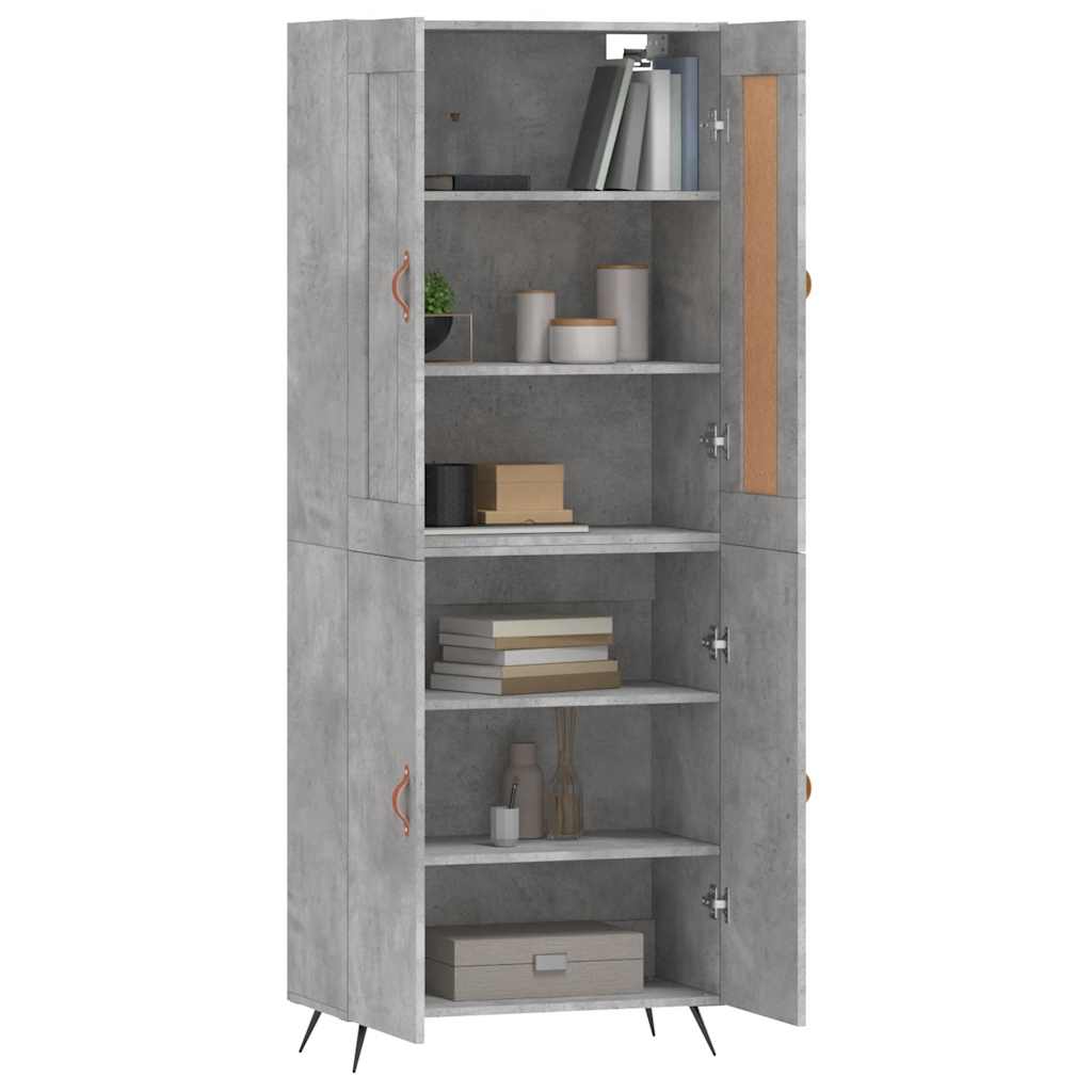 Highboard Betongrau 69,5x34x180 cm Holzwerkstoff