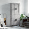 Highboard Betongrau 69,5x34x180 cm Holzwerkstoff