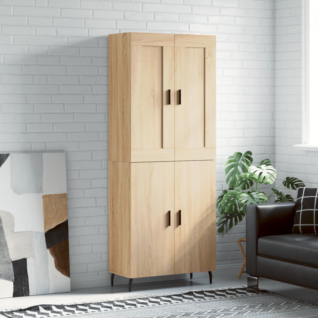 Highboard Sonoma-Eiche 69,5x34x180 cm Holzwerkstoff