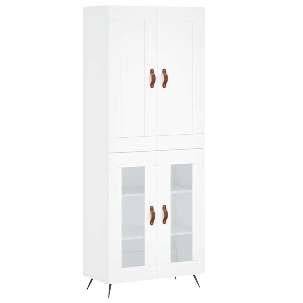 Highboard Weiß 69,5x34x180 cm Holzwerkstoff