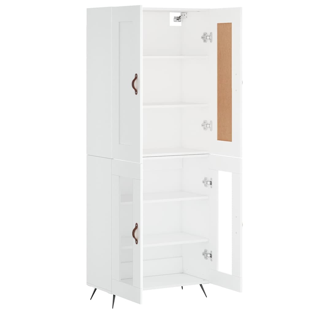 Highboard Weiß 69,5x34x180 cm Holzwerkstoff