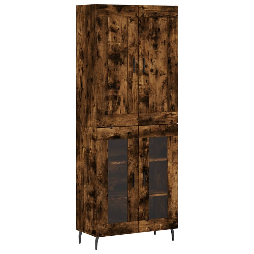 Highboard Räuchereiche 69,5x34x180 cm Holzwerkstoff