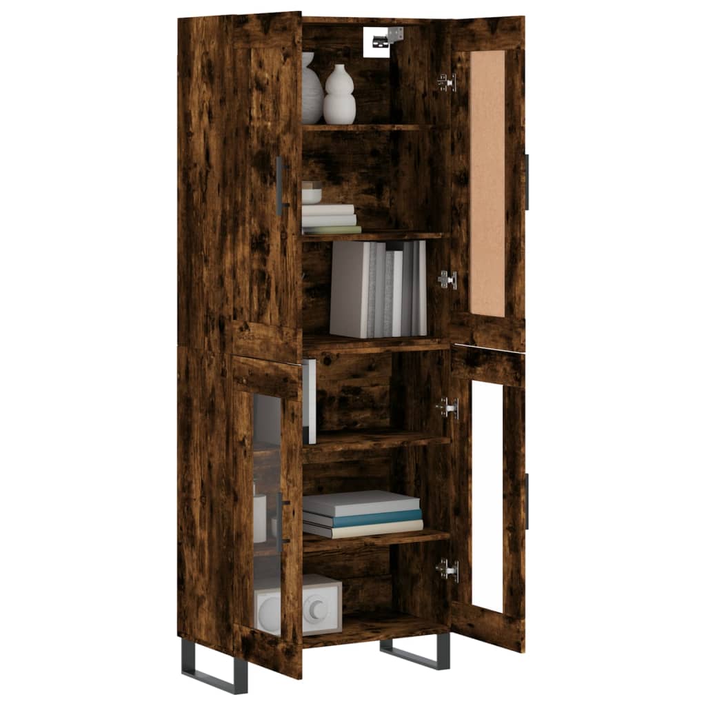 Highboard Räuchereiche 69,5x34x180 cm Holzwerkstoff