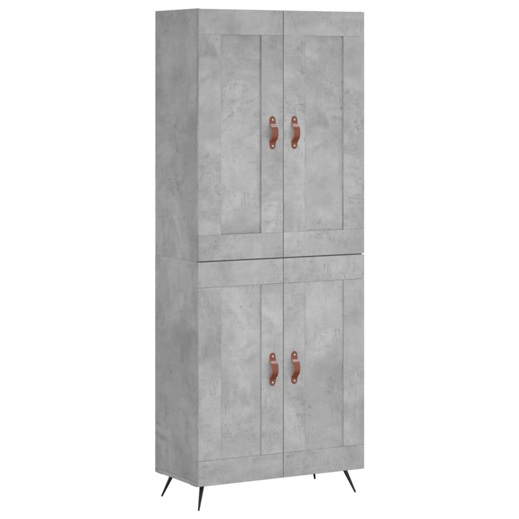 Highboard Betongrau 69,5x34x180 cm Holzwerkstoff