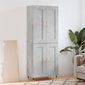 Highboard Betongrau 69,5x34x180 cm Holzwerkstoff