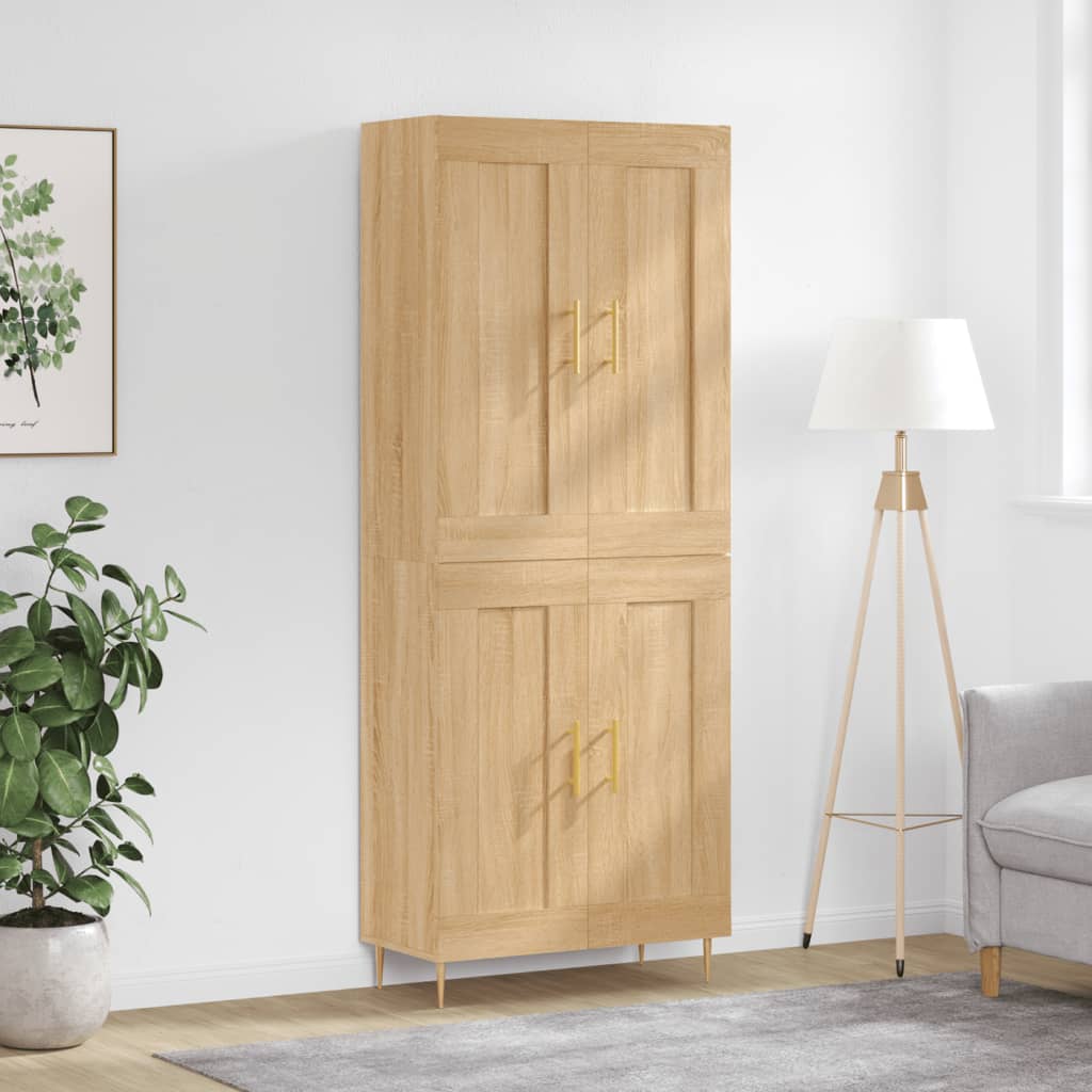 Highboard Sonoma-Eiche 69,5x34x180 cm Holzwerkstoff